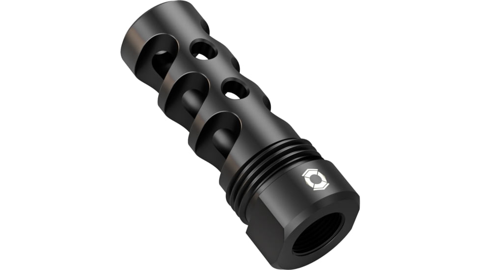 Infinite Product Solutions Gen 2 QD 3-Port Muzzle Brake, .30 Carbine/.308 Winchester/.300 AAC Blackout/.300 Winchester Magnum, 5/8x24, Black Nitride, 3-G2-174-NTD-5824-CW