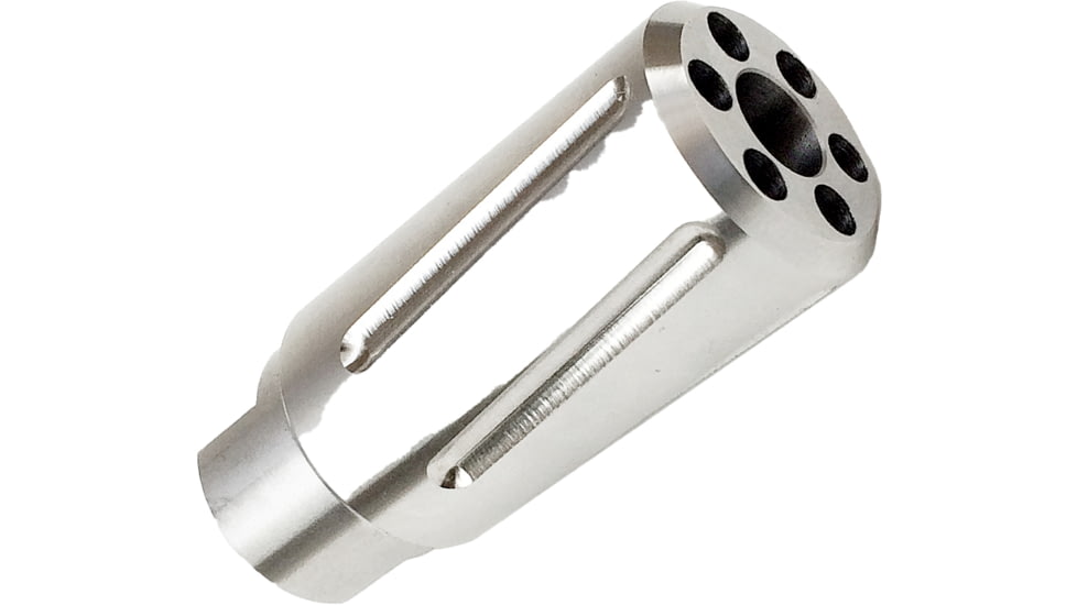 Infinite Product Solutions Halestorm Spiral Pulse Fluted Linear Compensator, Natural Stainless Steel, .30 Carbine/.308 Winchester/.300 AAC Blackout/.300, 5824-HALESTRM-SS-CW