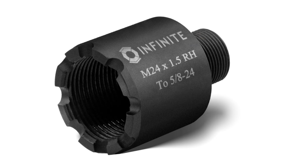 Infinite Product Solutions M24 x 1.5 - 5/8-24 Thread Adapter, Black, 24X15RH-5824-BS