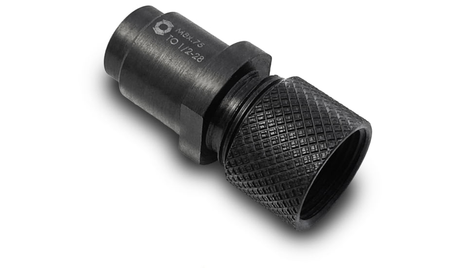 Infinite Product Solutions M8 x .75 to 1/2-28 Target Barrel Thread Adapter, Black, M8T-1228-BS