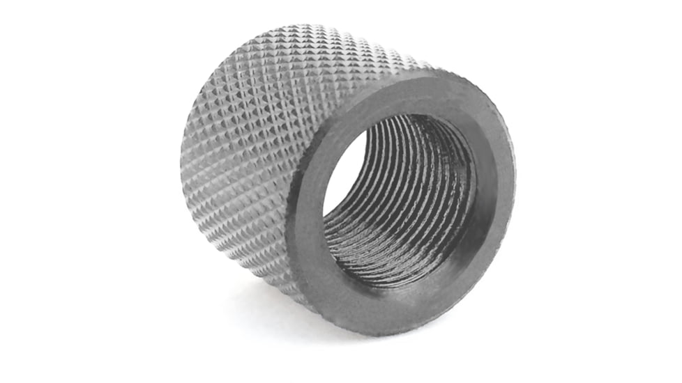 Infinite Product Solutions Pistol Knurled Thread Protector, Silver, 1/2x28, 1228P-TP-K-SS