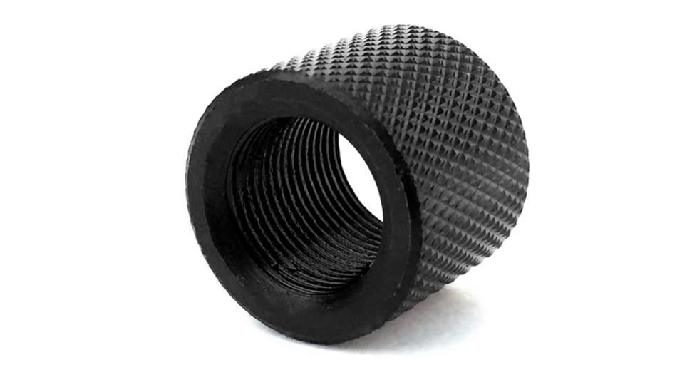 Infinite Product Solutions RIfle Knurled Thread Protector, Black, M14 x 1 LH, 14LH-TP-K-BS