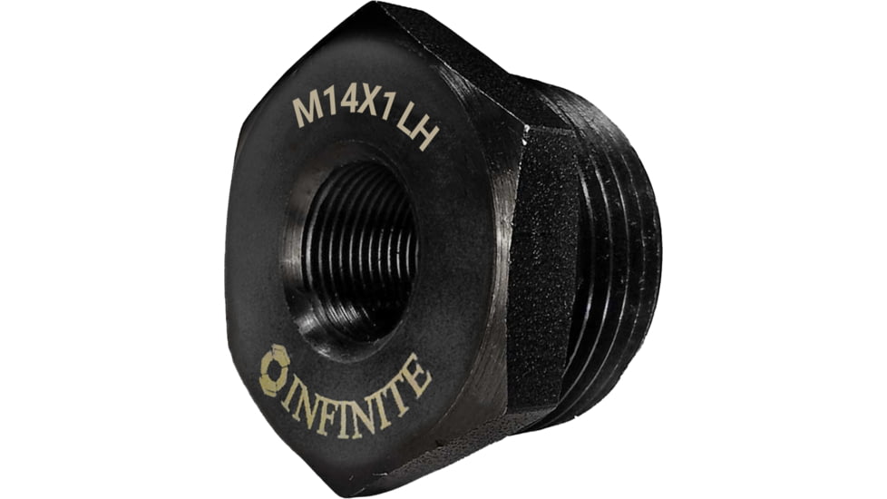 Infinite Product Solutions Tapered Thread Adapter, Black Oxide, M14x1LH, AD-TPR-4140-BOG-14LH