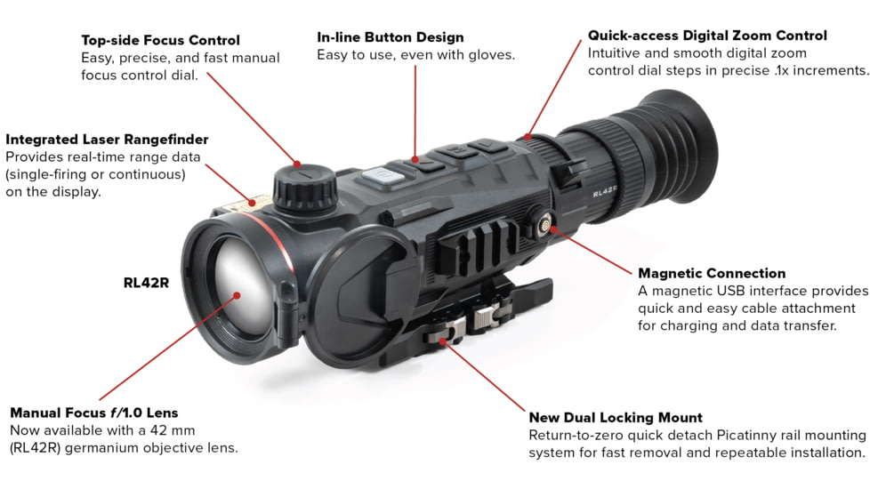 InfiRay Outdoor Rico Mk2 LRF 4x42mm Thermal Monocular, 384x288, Black, IRAY-RL42R