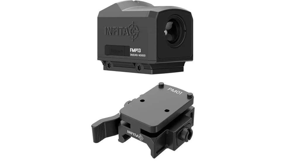 InfiTac Fast Mini FMP13 0.5x Thermal Rifle Scope, 256x192, 60Hz, Black, FMP13 &amp; InfiTac PM01 Picatinny Rail Mount, RMR footprint, PM01