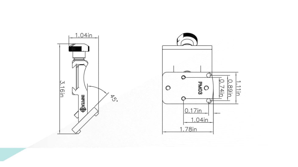 InfiTac 45 degree Offset Mount