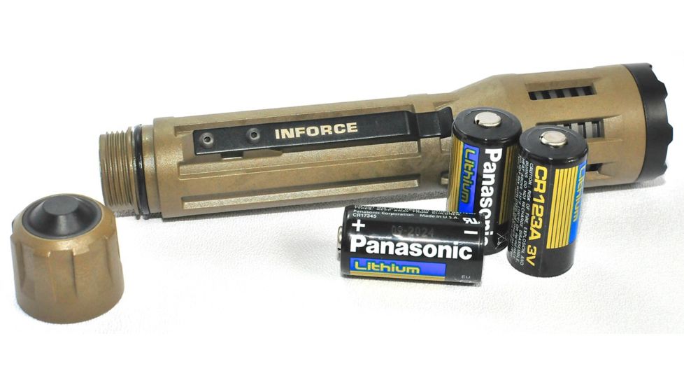 InForce 9VX Flashlight, 500Lumens Flat Dark Earth Body, White Light, 3 CR123A INF-9VX-F-W