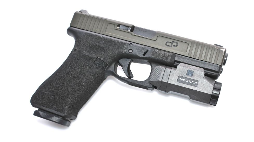 InForce APL Pistol Mounted Light, Black Body, Constant/Momentary White Light., Black, 200Lumens CR123A INF-APL-B-W