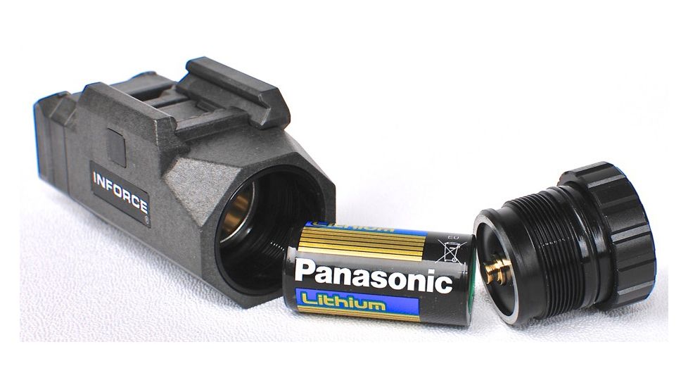 InForce APL Pistol Mounted Light, Black Body, Constant/Momentary White Light., Black, 200Lumens CR123A INF-APL-B-W
