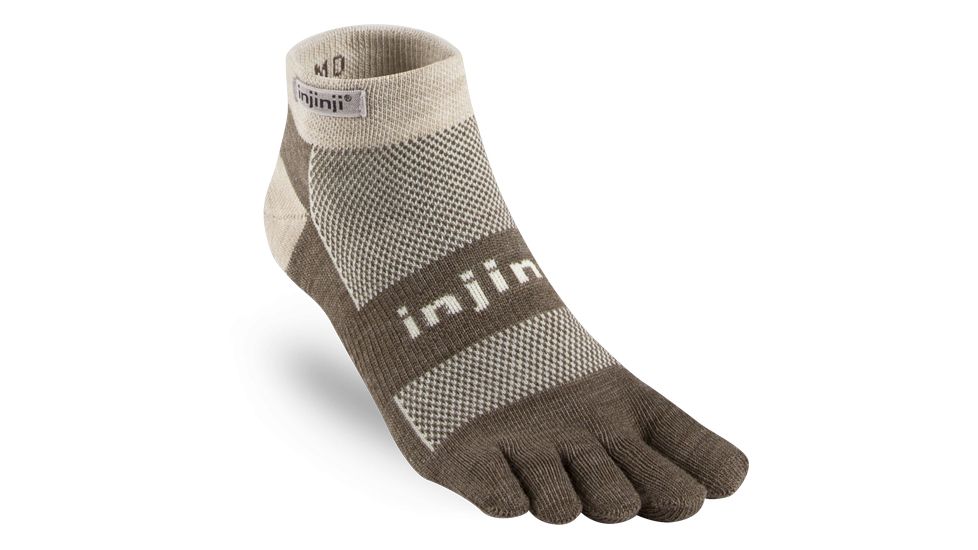 Injinji 2.0 Outdoor Midweight Mini Crew Nuwool Socks - Mens, Oatmeal, Large, 223220-OAT-L