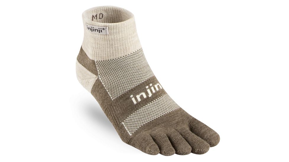 Injinji 2.0 Outdoor Midweight Mini Crew Nuwool Socks - Mens, Oatmeal, Small, 223330-OAT-S