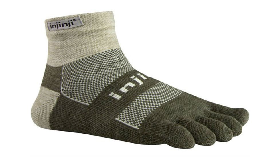 Injinji 2.0 Outdoor Midweight Mini Crew Nuwool Socks - Mens, Oatmeal, Small, 223330-OAT-S