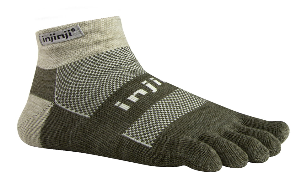 Injinji 2.0 Outdoor Original Weight Micro NuWool Sock - Mens-Oatmeal-Large