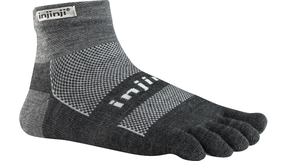 Injinji 2.0 Outdoor Original Weight Micro NuWool Sock - Mens-Charcoal-X-Large