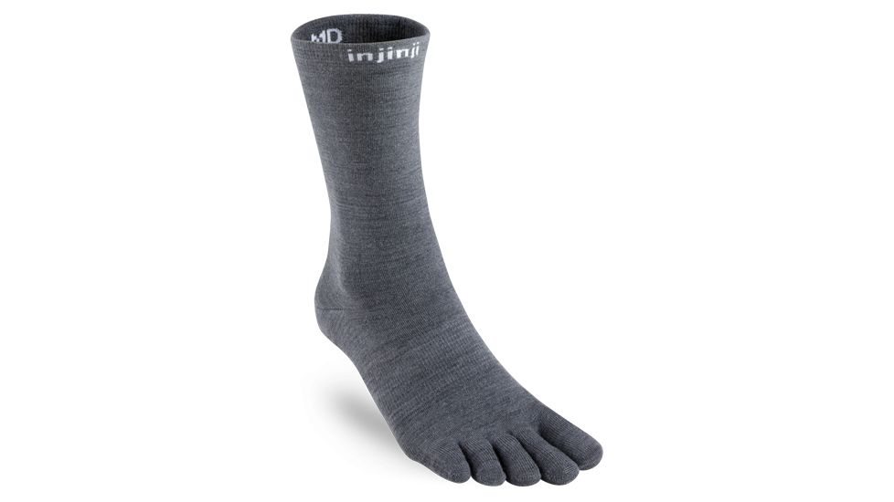 Injinji Liner Crew Nuwool Socks - Mens, Charcoal, Small, 060370-CHR-S