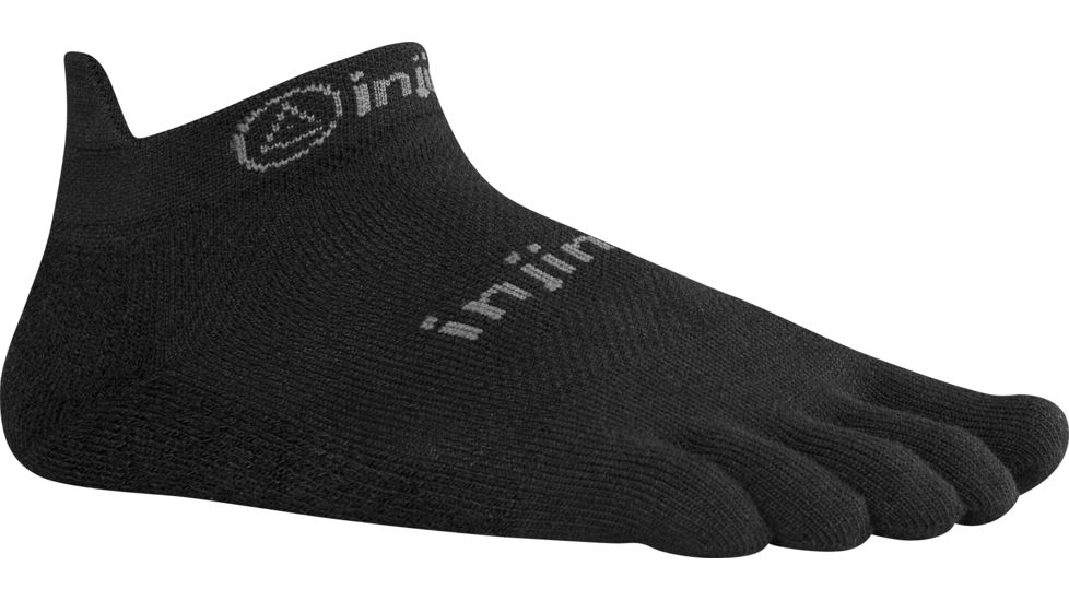 Injinji Run 2.0 Lightweight No-Show Sock - Mens-Black-X-Large