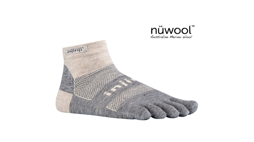 Injinji Run 2.0 Mid-Weight Mini-Crew Sock - Men's-Charcoal-Small