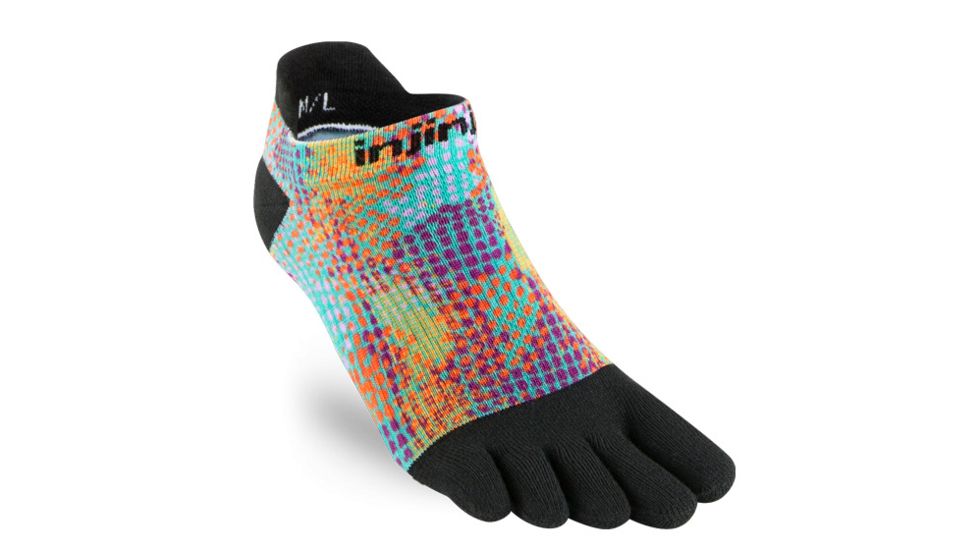 Injinji Run Lightweight No Show Coolmax Xtra Socks - Womens, Spill Spect, Extra Small/Small, 201111-SPL-XS/S