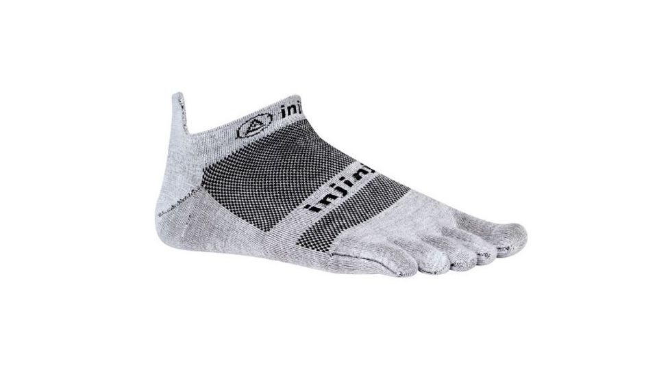Injinji Run Lightweight No Show Xtralife Socks - Mens, Gray, Extra Large, 201110-GRY-XL