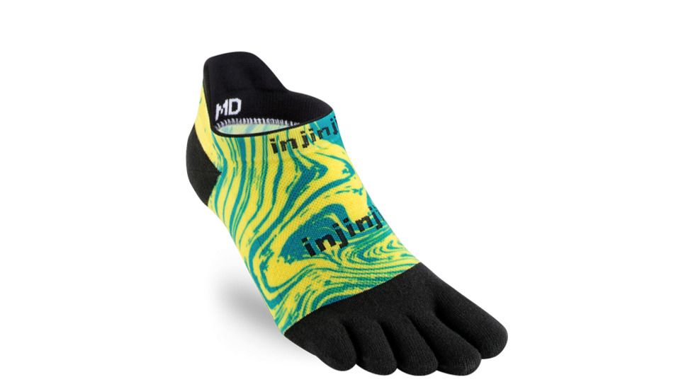 Injinji Run Lightweight No Show Xtralife Socks - Mens, Marble Spect, Large, 201110-MRB-L