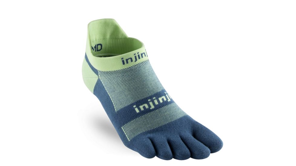 Injinji Run Lightweight No Show Xtralife Socks - Mens, Seafoam, Large, 201110-SEA-L