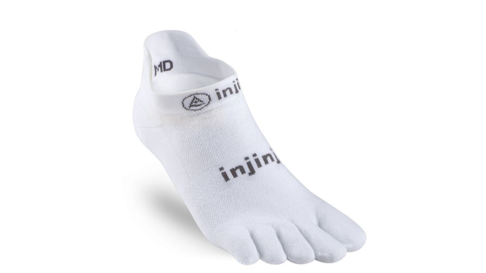 Injinji Run Lightweight No Show Xtralife Socks - Mens, White, Extra Large, 201110-WHT-XL