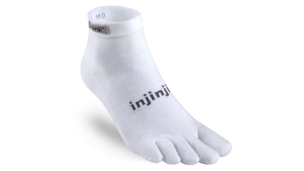Injinji Run Original Weight Mini Crew Xtralife Socks - Mens, White, Small, 202130-WHT-S
