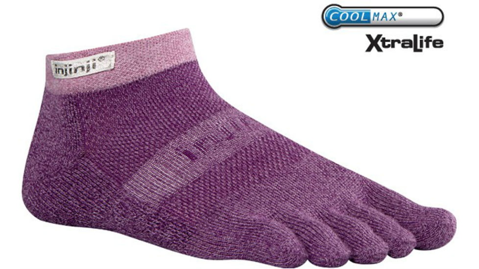 Injinji Trail 2.0 Midweight Micro Sock - Women's-Plum-Small
