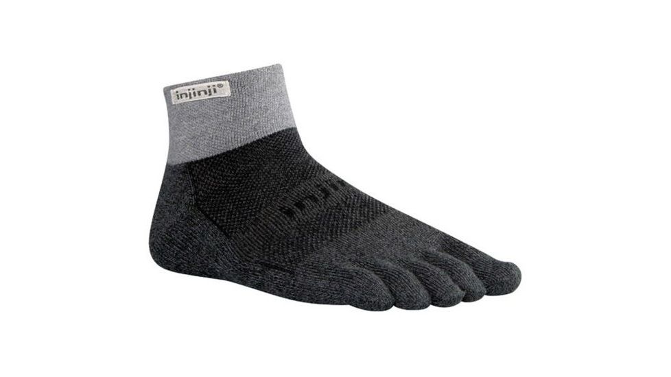 Injinji Trail Midweight Mini Crew Xtralife Socks - Mens, Granite, Small, 213130-GRA-S