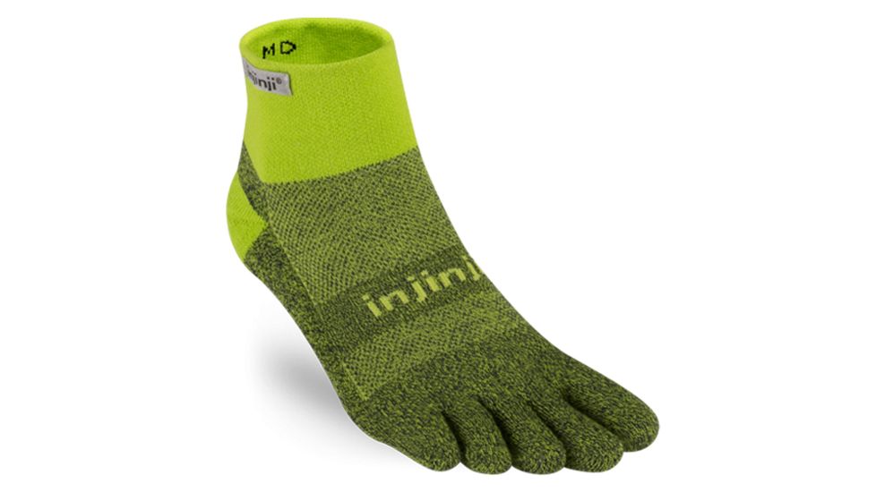 Injinji Trail Midweight Mini Crew Xtralife Socks - Mens, Winter Green, Small, 213130-WGR-S