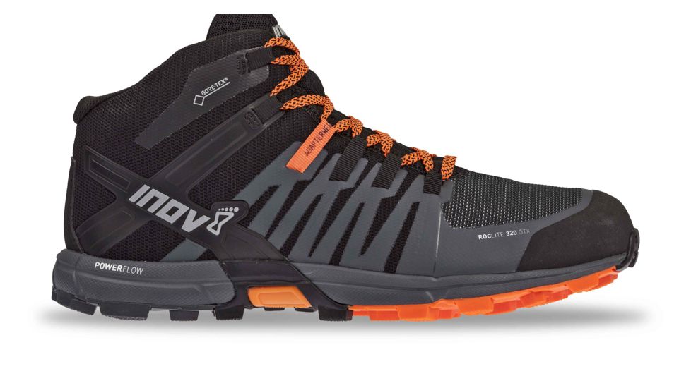 Inov8 Roclite 320 GTX Trail Running Shoes - Mens, Black/Grey/Orange, M-8, 000716-BKGYOR-M-8