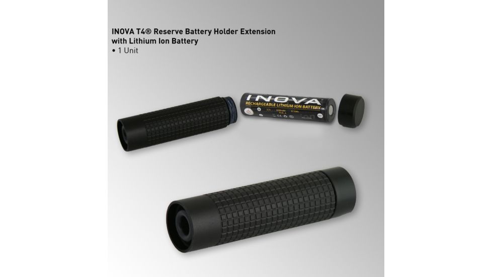 Inova T4 Reserve Battery Holder Extension w/Lithium Ion Battery T4-RBH-RUB