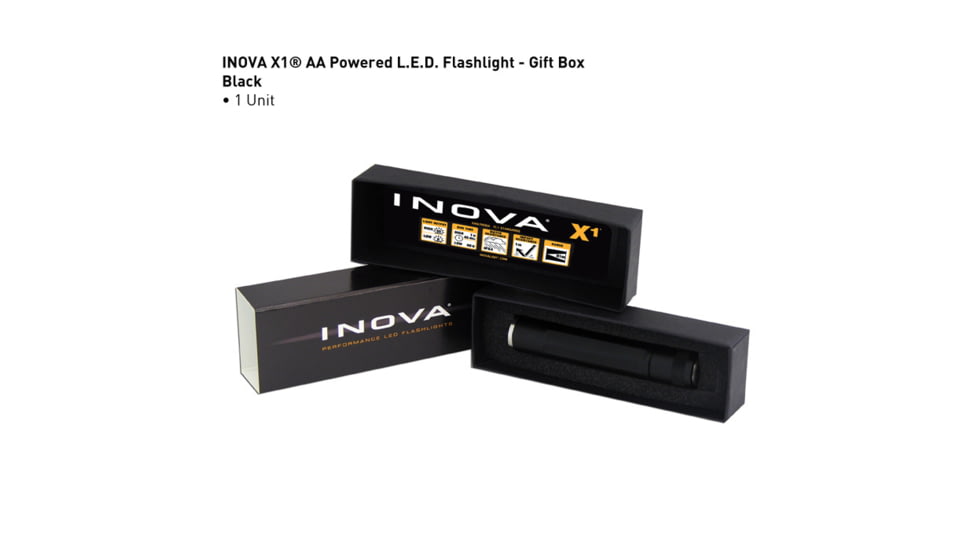 Inova X1 AA Powered 55 Lumens LED Flashlight, Black, Gift Box X1DM-GB