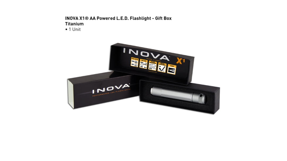 Inova X1 AA Powered 55 Lumens LED Flashlight, Titanium, Gift Box X1DM-GT