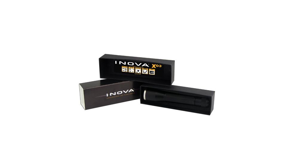 Inova XO3 Lithium Powered Single Mode LED Flashlight, Black, Gift Box
