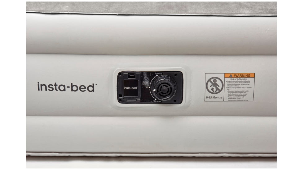 Insta-Bed 18in Matress w/ Internal AC Pump and Plush Top, French Grey, Queen, 8402318