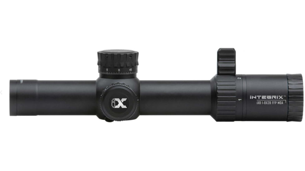 Integrix iX8 Rifle Scope, 1-8X28mm, 34mm Tube, First Focal Plane, A1 MOA Etched Glass Reticle, Black, iX801FA1
