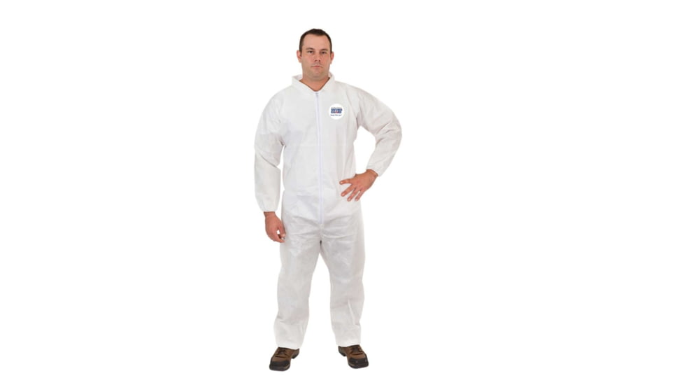 International Enviroguard Body Filter 95+ 4012 Coverall w/Alastic Wrist and Open Ankle, White, Extra Large, Case of 25, 4012XL