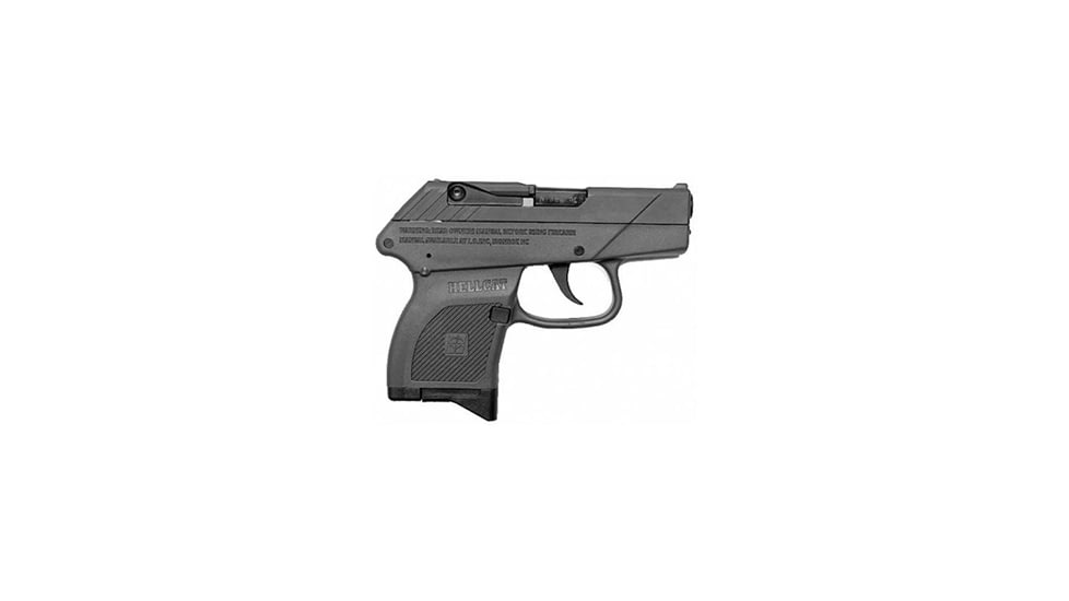 Inter Ordinance Hellcat Pistol, .380 ACP, 2.75in barrel, black polymer frame, integrated polymer grip, blowback operated semi-auto, fixed blade and notch, 6 round magazine, IOH-.380 ACP-2.75-1-FRRMPG