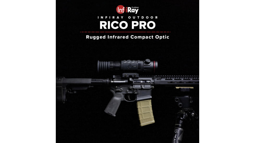 InfiRay Outdoor IRay USA IRAYRH50P RICO PRO 640 RH50P Thermal Weapon Sight Black 3x 1.5x 50mm 25, Black, IRAYRH50P