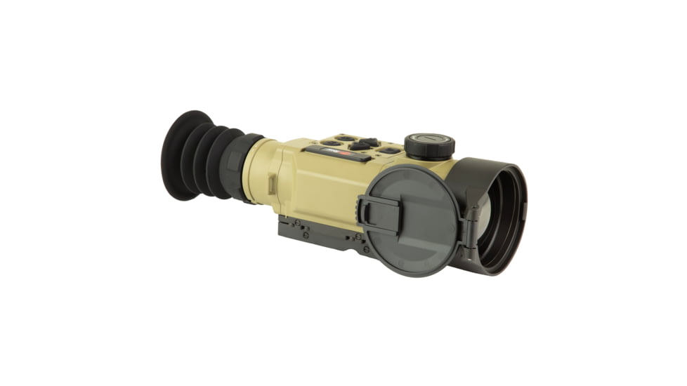IRAYUSA Hybrid Compact, Thermal Sight, 3.5X Magnification, 50mm Objective, Multiple Reticles, 1440x1080 AMOLED Display, Cerakote Finish, Tan, IRAY-HCH50R