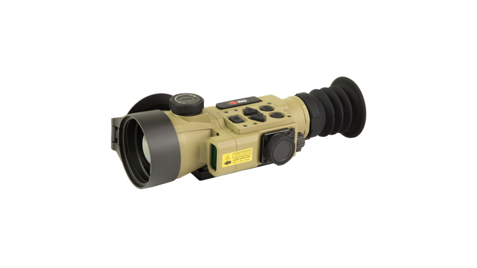 IRAYUSA Hybrid Compact, Thermal Sight, 3.5X Magnification, 50mm Objective, Multiple Reticles, 1440x1080 AMOLED Display, Cerakote Finish, Tan, IRAY-HCH50R