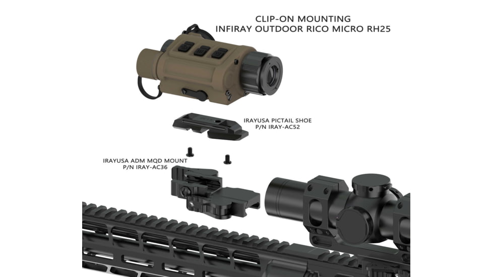 InfiRay Outdoor Rico Micro RH25 1x25mm Multifunction Thermal Weapon Sight 7 Types Reticle, 50 Hz, 640x512, Coyote Tan, IRAY-RH25