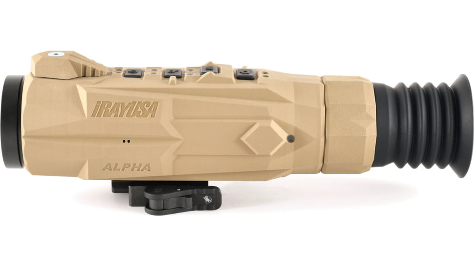 iRayUSA Rico Alpha 640 Thermal Weapon Sight, 3x50mm, 2 Dynamic/5 Static Types Reticle, Coyote Tan, IRAY-RA50