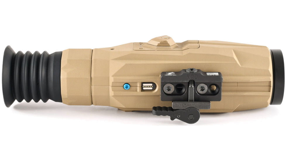 iRayUSA Rico Alpha 640 Thermal Weapon Sight, 3x50mm, 2 Dynamic/5 Static Types Reticle, Coyote Tan, IRAY-RA50