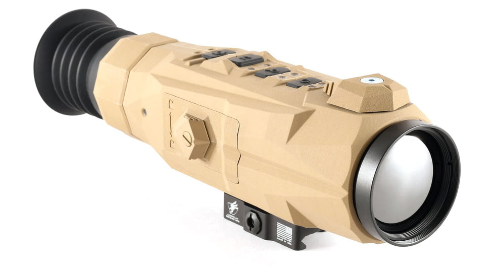 iRayUSA Rico Alpha 640 Thermal Weapon Sight, 3x50mm, 2 Dynamic/5 Static Types Reticle, Coyote Tan, IRAY-RA50