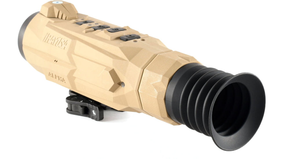 iRayUSA Rico Alpha 640 Thermal Weapon Sight, 3x50mm, 2 Dynamic/5 Static Types Reticle, Coyote Tan, IRAY-RA50