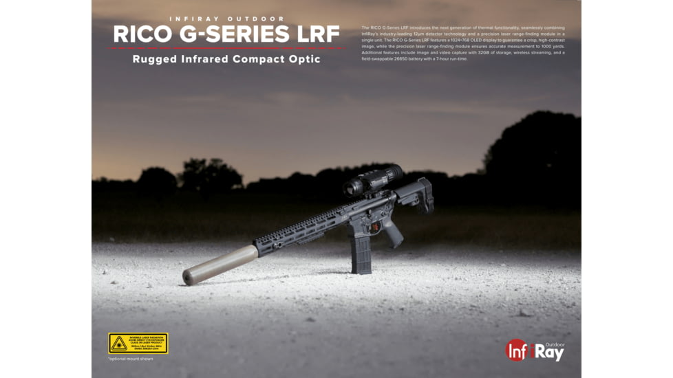 InfiRay Outdoor Rico G-LRF 384 3x35mm Laser Rangefinding Thermal Weapon Sight, Black, IRAY-GL35R