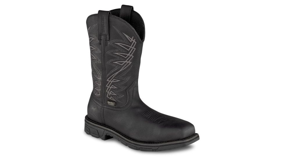 Irish Setter Marshall 83956 Mens Pull-On Boot w/ Safety Toe, 11 in Height, Waterproof, Leather, EE Extra Wide Width, Black, 12, 83956E2120