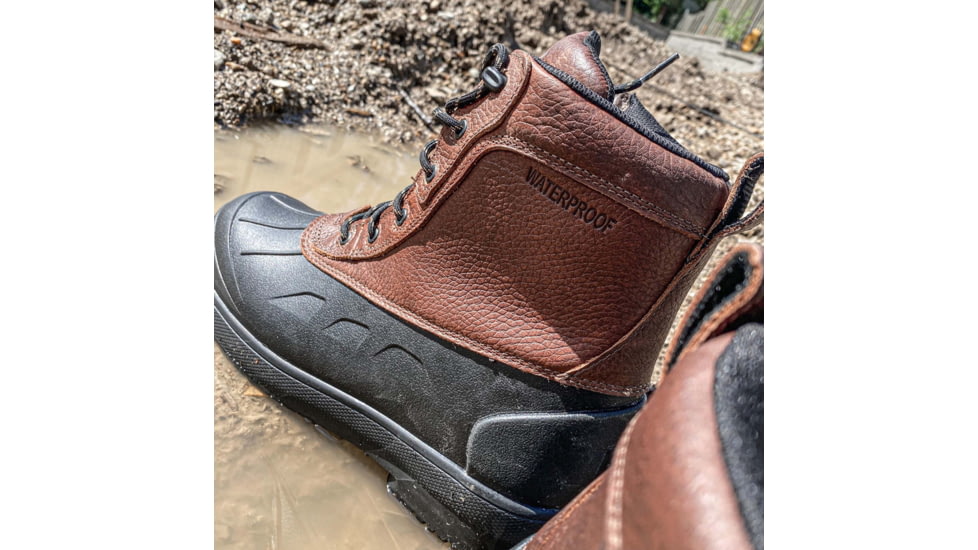 Iron Age Compound Duck Boot, Waterproof, Brown/Black, 9.5, EW IA9650-BRN/BLK-9.5-M-EW